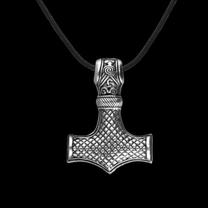 vkngjewelry Pendant Handcrafted Silver Mjolnir One Side Pendant [Large]