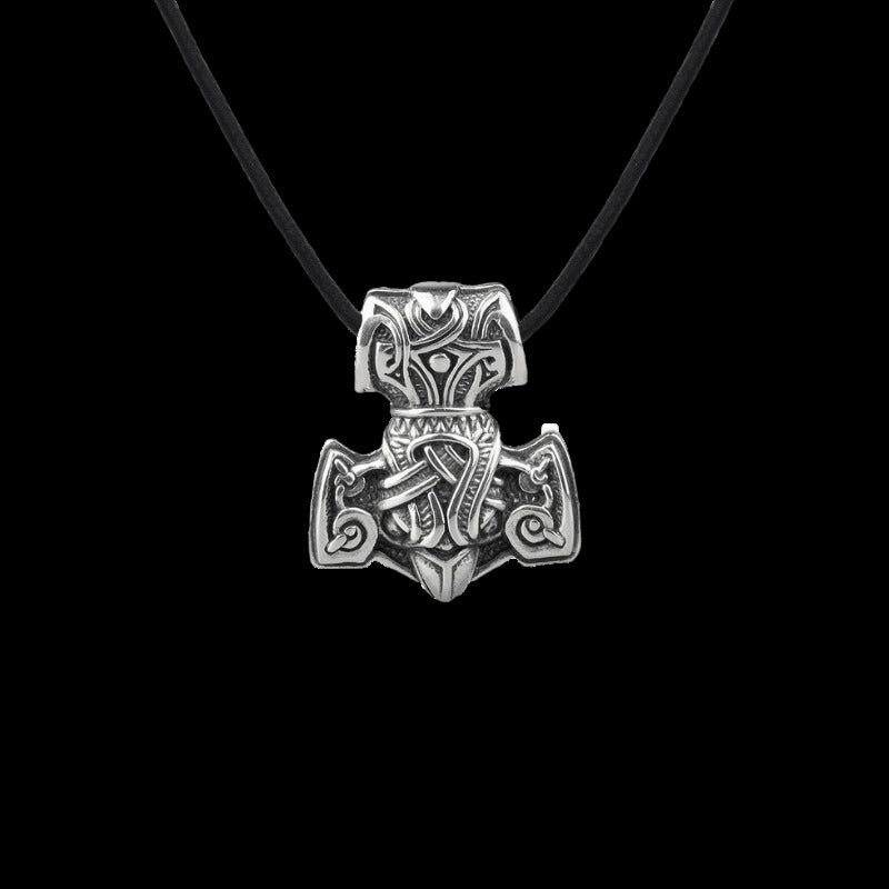 vkngjewelry Pendant Silver Raven Mjolnir Necklace