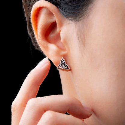 vkngjewelry Earring 925 Strerling Silver Triquetra earrings