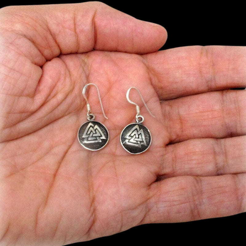 vkngjewelry Earring Silver Sterling Valknut Pendant Earrings