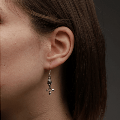 vkngjewelry Earring Silver Sterling Wolf Cross Earrings