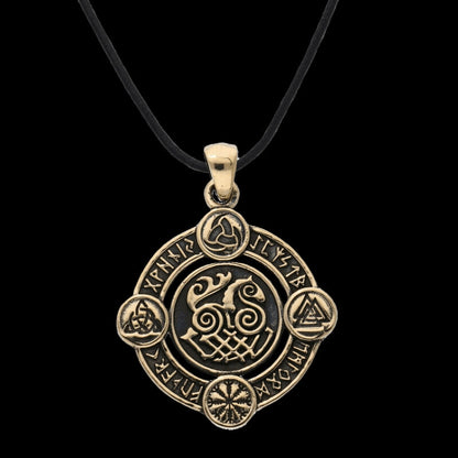 vkngjewelry Pendant Sleipnir Norse Symbols Bronze Pendant