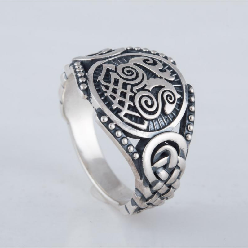 vkngjewelry Bagues Sleipnir Symbol Viking Ornament Sterling Silver Ring