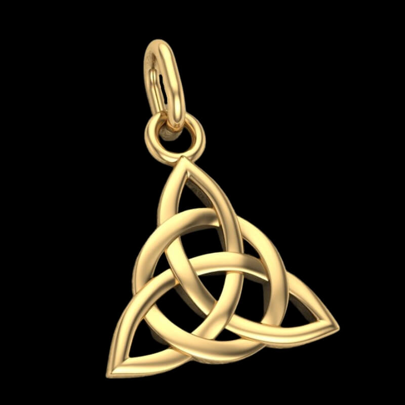 vkngjewelry pendentif Slim Celtic Triquetra Gold Pendant