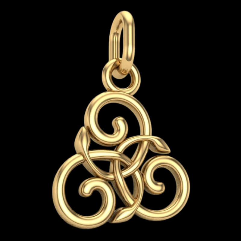 vkngjewelry pendentif Slim Celtic Triskel Gold Pendant
