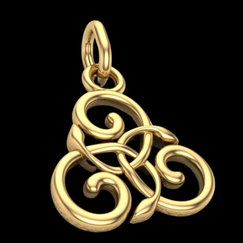 vkngjewelry pendentif Slim Celtic Triskel Gold Pendant