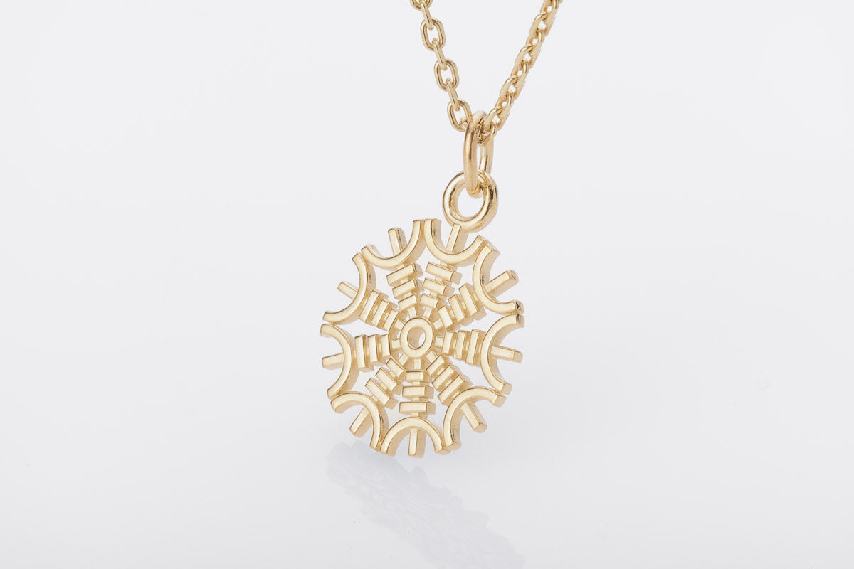 vkngjewelry Pendant Handcrafted Slim Helm Of Awe Gold Pendant