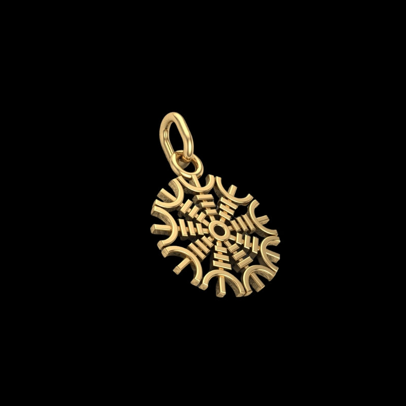 vkngjewelry pendentif Slim Helm Of Awe Gold Pendant