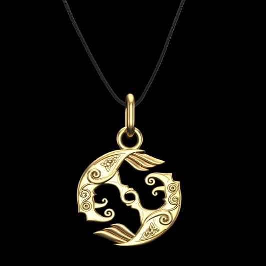 vkngjewelry pendentif Slim Hugin & Munin Gold pendant