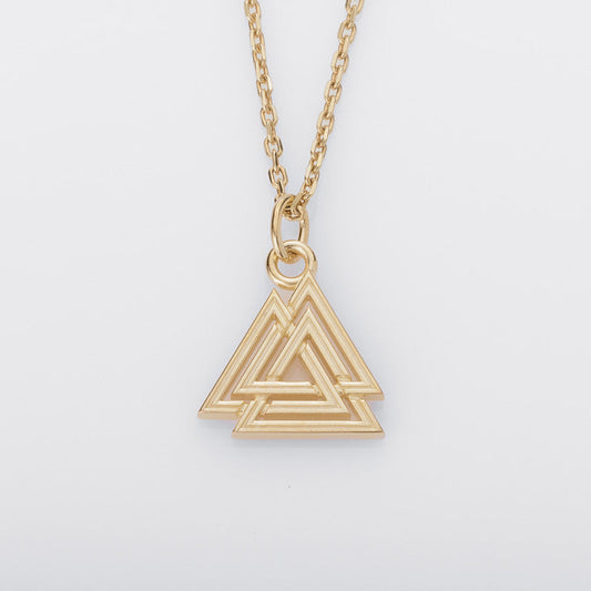 vkngjewelry pendentif Handcrafted Slim Valknut Gold Pendant