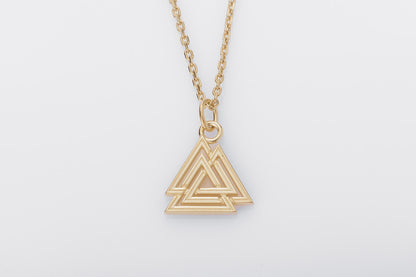 vkngjewelry pendentif Handcrafted Slim Valknut Gold Pendant