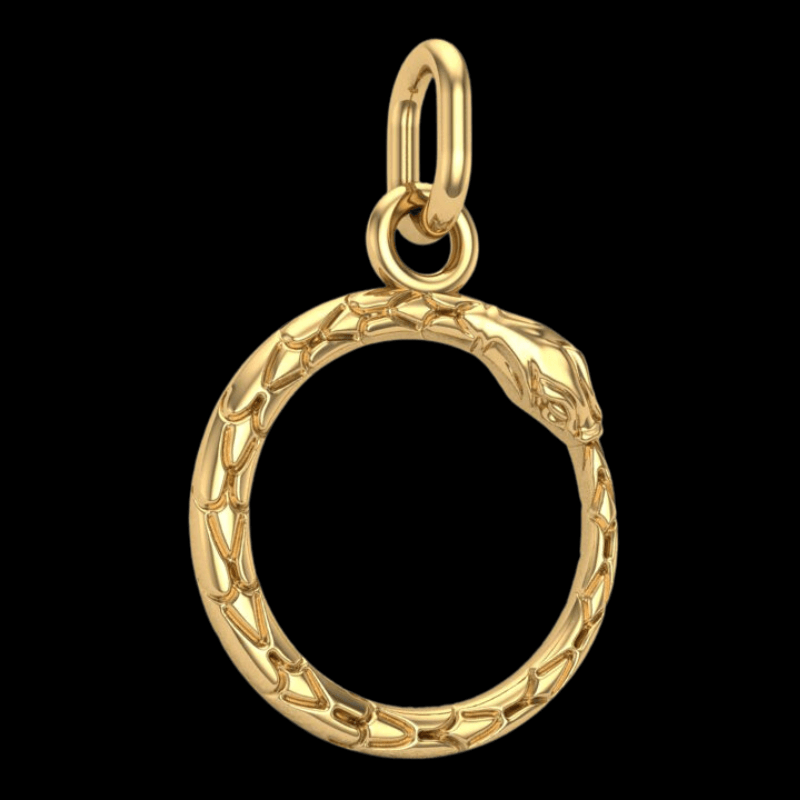 vkngjewelry pendentif Slim World Serpent Jormungandr Gold Pendant