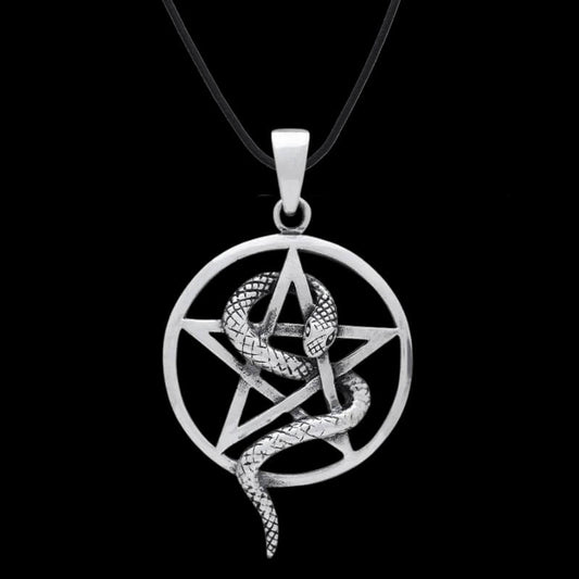 vkngjewelry Pendant Snake Pentagram Wiccan Pagan 925 Sterling silver Pendant
