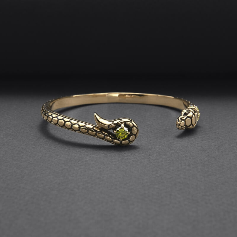 vkngjewelry Bracelet Snake with Stones Arm Ring