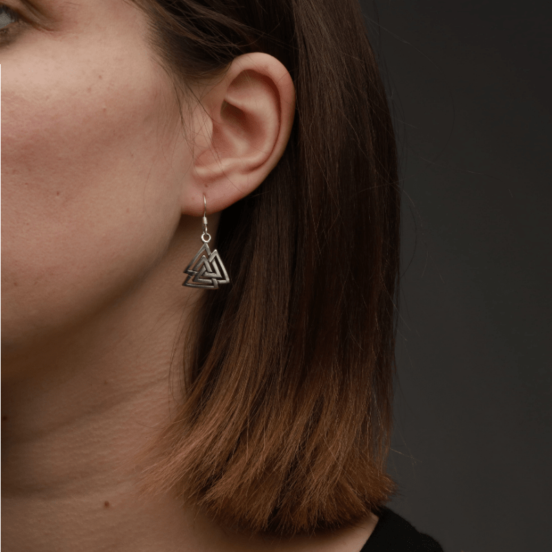 vkngjewelry Earring Sterling Silver Valknut Pendant Earrings