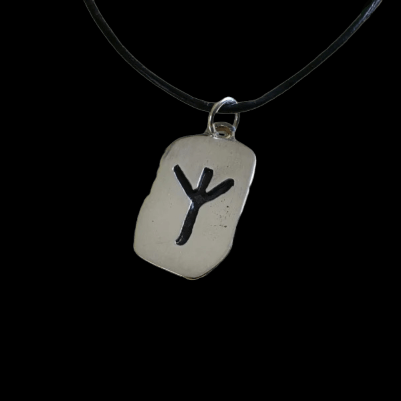 vkngjewelry Pendant Sterling Silver Viking Algiz Rune Antique Finish Pendant