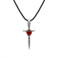 vkngjewelry Pendant Stiletto Sword Red Cubic Zirconia Silver Sterling Pendant