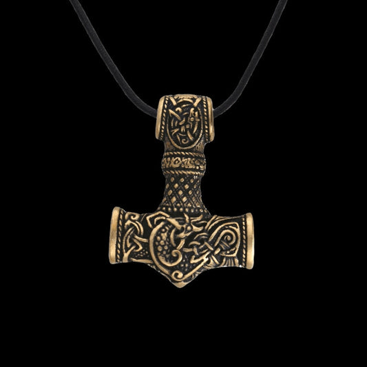 Handcrafted Bronze Amulet Thor Hammer