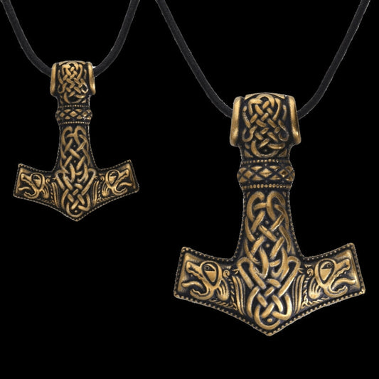 Handcrafted Bronze Thor Hammer Pendant