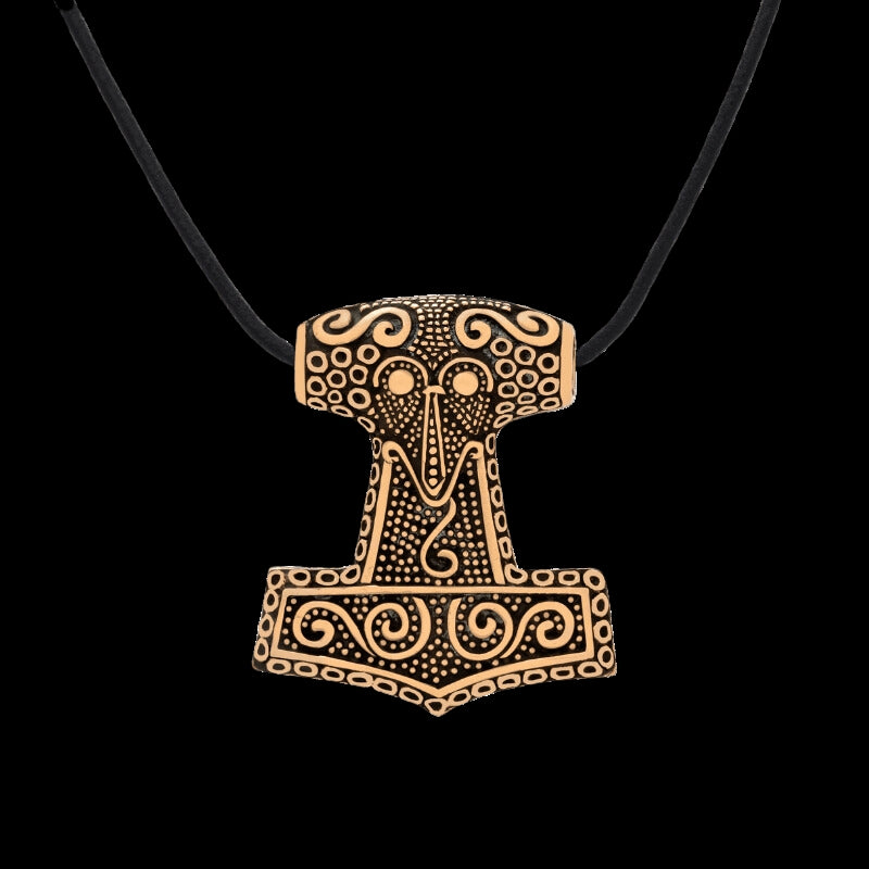 vkngjewelry Pendant Thor Hammer Skane Double Sided Bronze Pendant [Large]