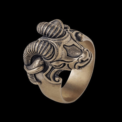 vkngjewelry Bagues Thor's Goat Tanngrisnir Bronze Ring