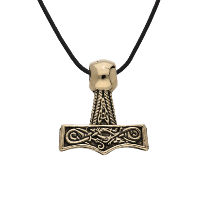 vkngjewelry Pendant Thor's Hammer Bronze Mjolnir with Ornament Pendant