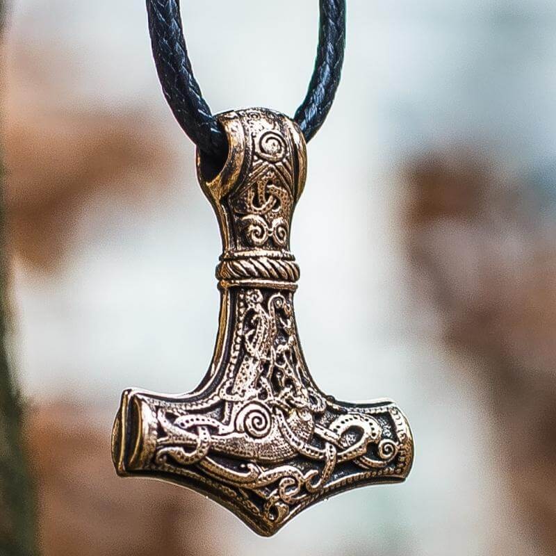 vkngjewelry Pendant Thor's Hammer Mjolnir from Mammen Village Small Bronze Pendant