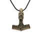 vkngjewelry Pendant Thor's Hammer Mjolnir Raven Head Pendant Bronze