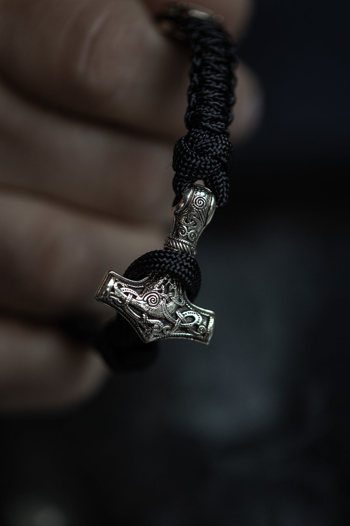 vkngjewelry Bracelet Brass Thor’s Hammer Paracord Bracelet Handcrafted Viking Mjolnir Wristband