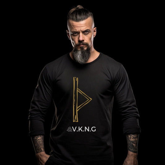 Printify Long-sleeve Thurisaz Rune  V.K.N.G™ Long Sleeve