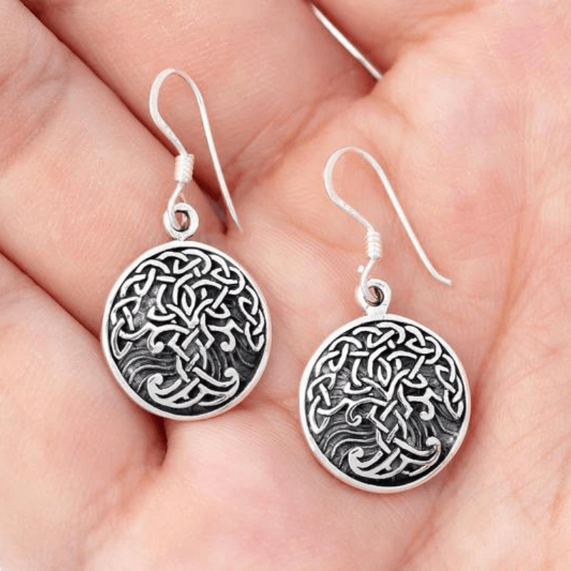 vkngjewelry Earring Tree of Life Yggdrasil 925 Sterling Silver Earrings