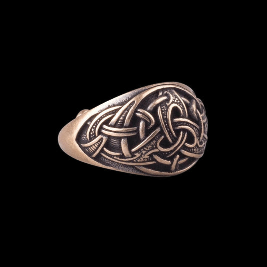 vkngjewelry Bagues Handcrafted Trinity Viking Ring Bronze Norse Style