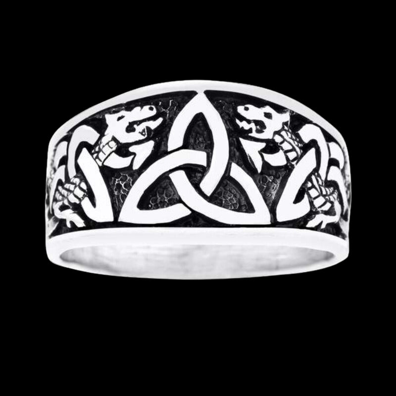 vkngjewelry Bagues Triquetra Jormungandr Sterling Silver Ring