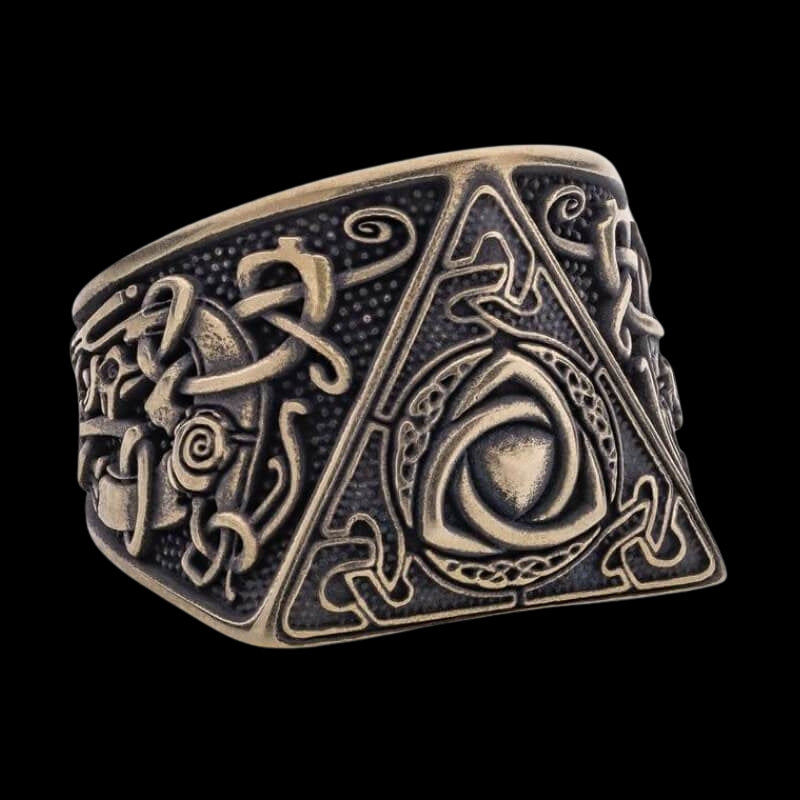 vkngjewelry Bagues Handcrafted Triquetra Mammen Style Nordic Bronze Ring