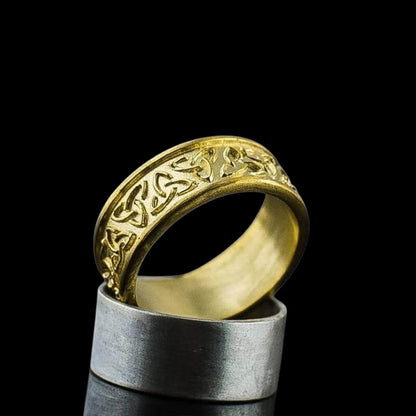 vkngjewelry Bagues Triquetra Symbol Celtic Gold Ring
