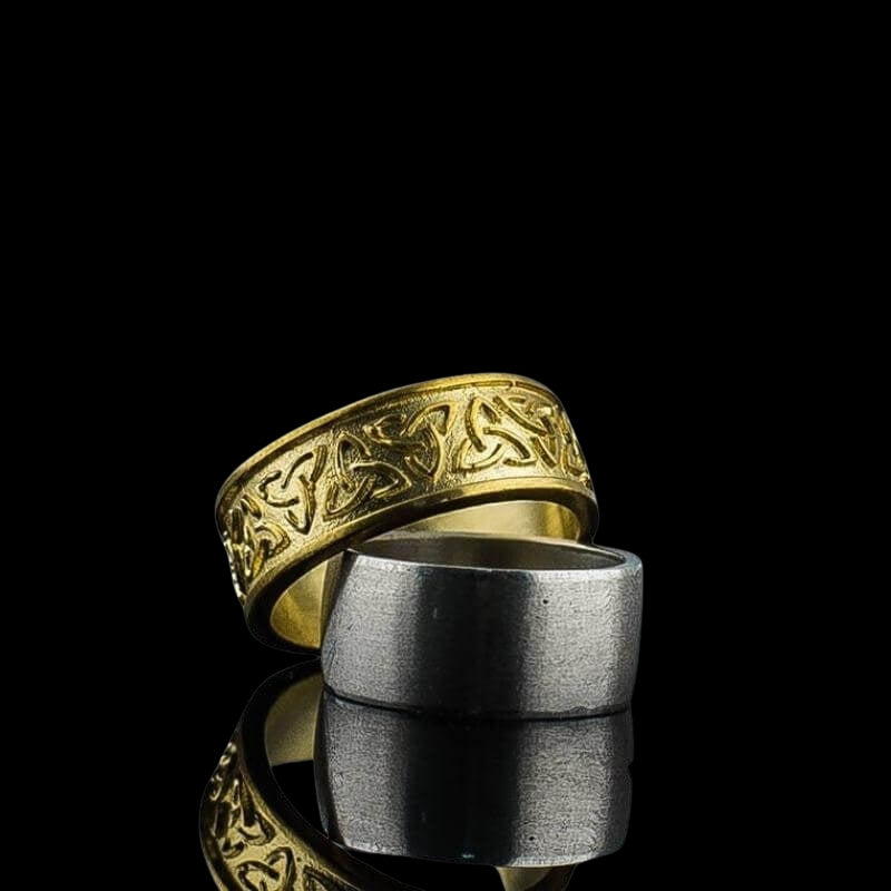 vkngjewelry Bagues Handcrafted Triquetra Symbol Celtic Gold Ring