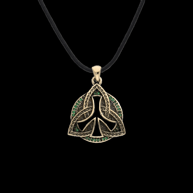 vkngjewelry Pendant Triquetra Symbol CZ Bronze Pendant