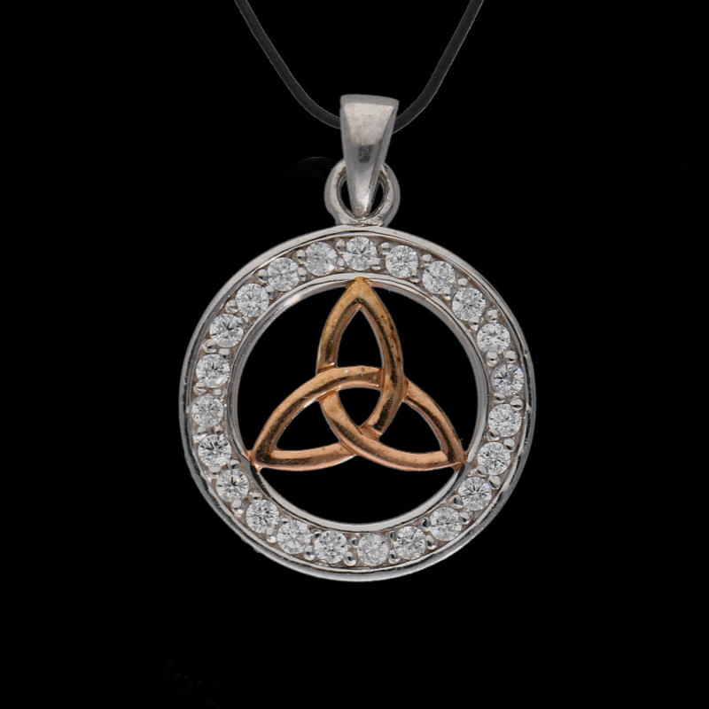 vkngjewelry Pendant Triquetra with rose gold 925 sterling Silver pendant