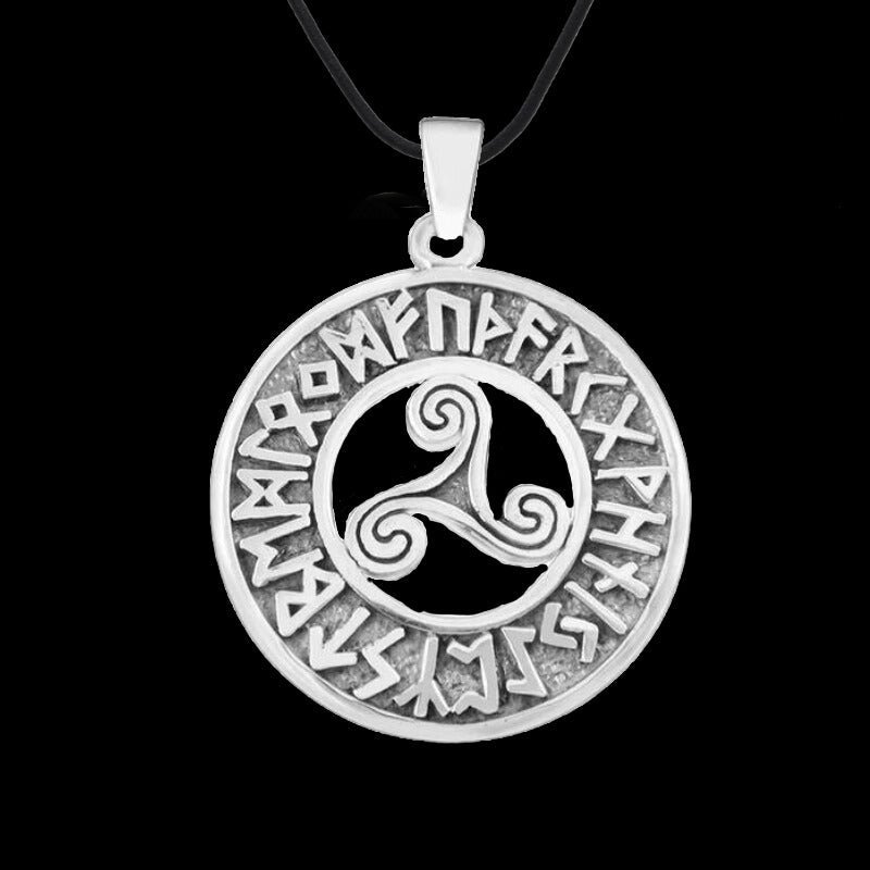 vkngjewelry Pendant Triskele Triskelion Norse Viking Runes Futhark 925 Sterling silver Pendant