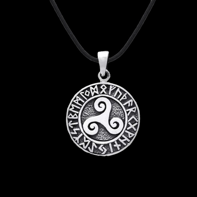 vkngjewelry Pendant Triskelion Runic Sterling Silver Pendant