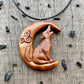 vkngjewelry Pendant Unique Plum Wood Celtic Wolf on Moon Pendant