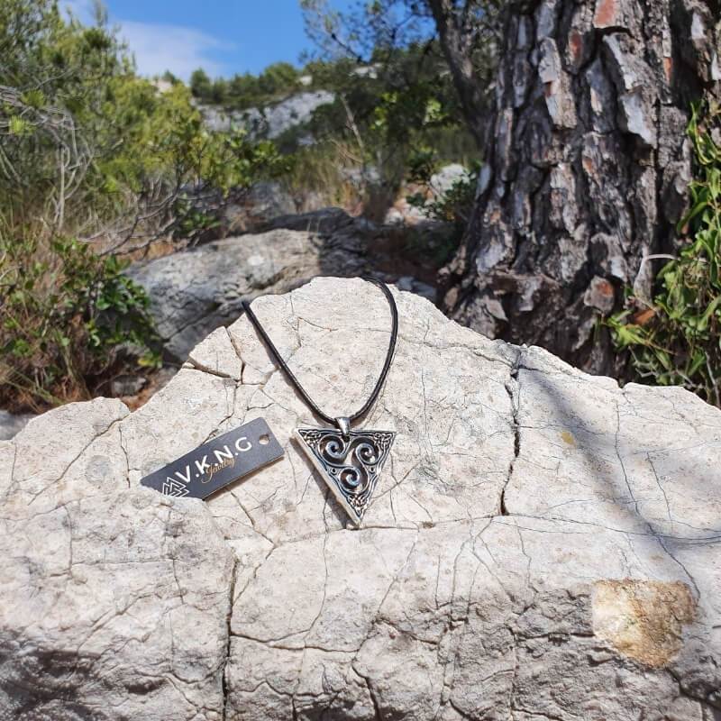 vkngjewelry Pendant Unique Triskel Triangle Sterling Silver Pendant