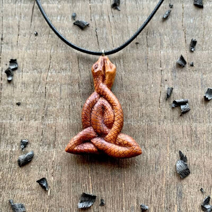 vkngjewelry Pendant Unique Wood Celtic Motherhood Snakes Design Pendant