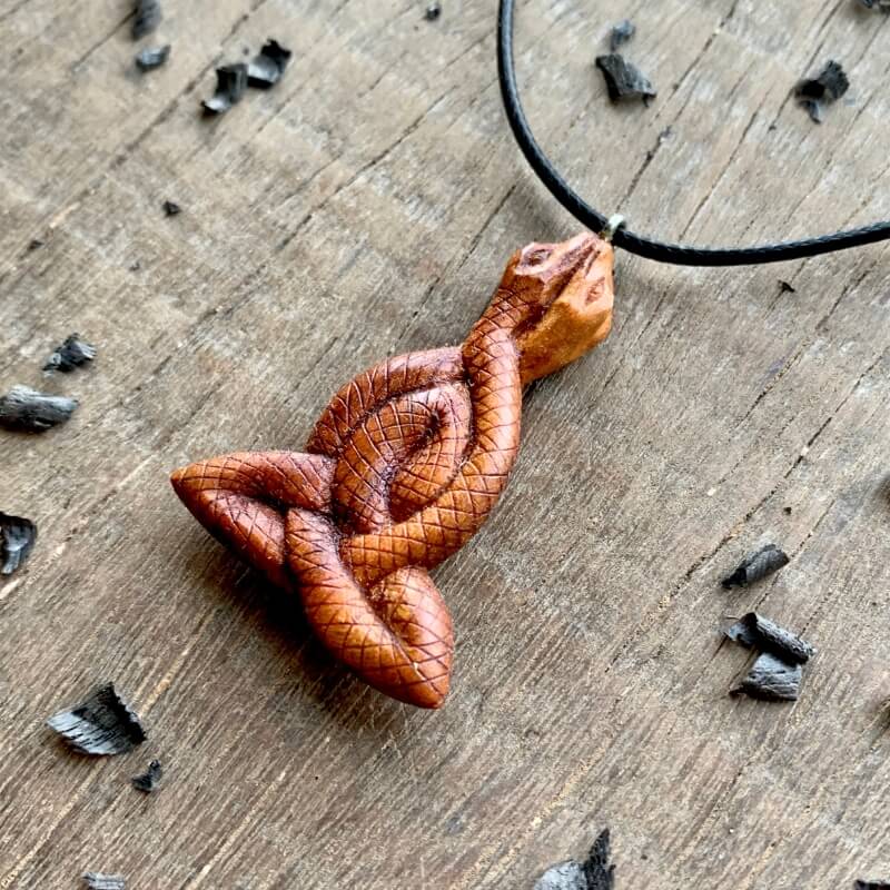 vkngjewelry Pendant Unique Wood Celtic Motherhood Snakes Design Pendant