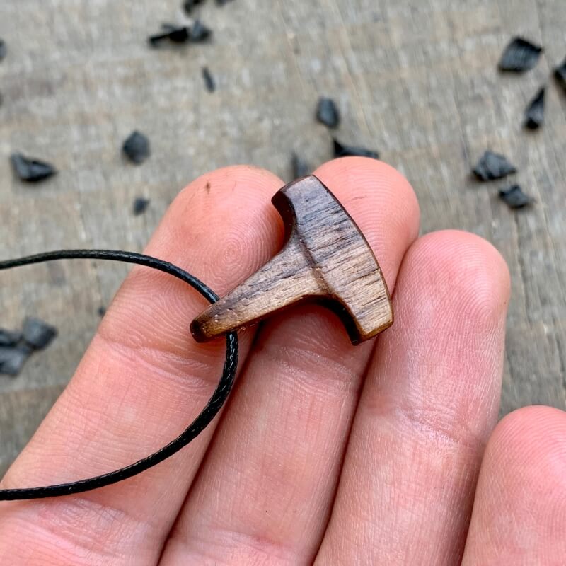 vkngjewelry Pendant Unique Wood small Thor Liss Hammer Pendant Style 2