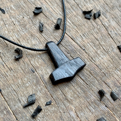 vkngjewelry Pendant Unique Wood small Thor Liss Hammer Pendant Style 3