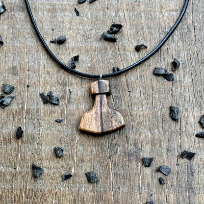 vkngjewelry Pendant Unique Wood small Thor Liss Hammer Pendant Style 4