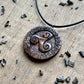 vkngjewelry Pendant Unique Wood Triskelion and Runes Pendant