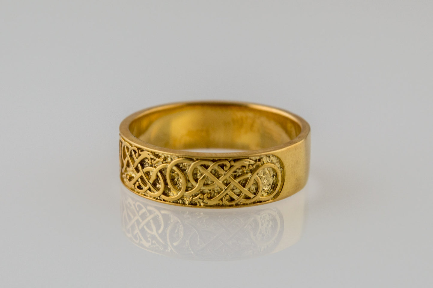 vkngjewelry Ring Handcrafted Urnes Ornament Gold Ring