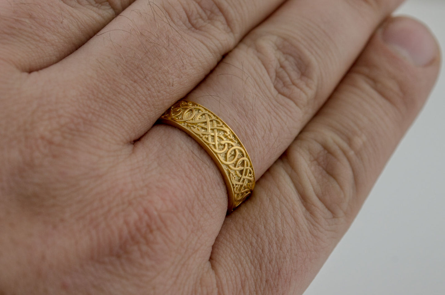 vkngjewelry Ring Handcrafted Urnes Ornament Gold Ring